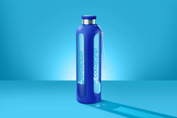 Стеклянная бутылка "ClearWater", Ультрамарин